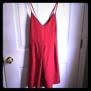 Red Criss Cross Back Short Cocktail Dress